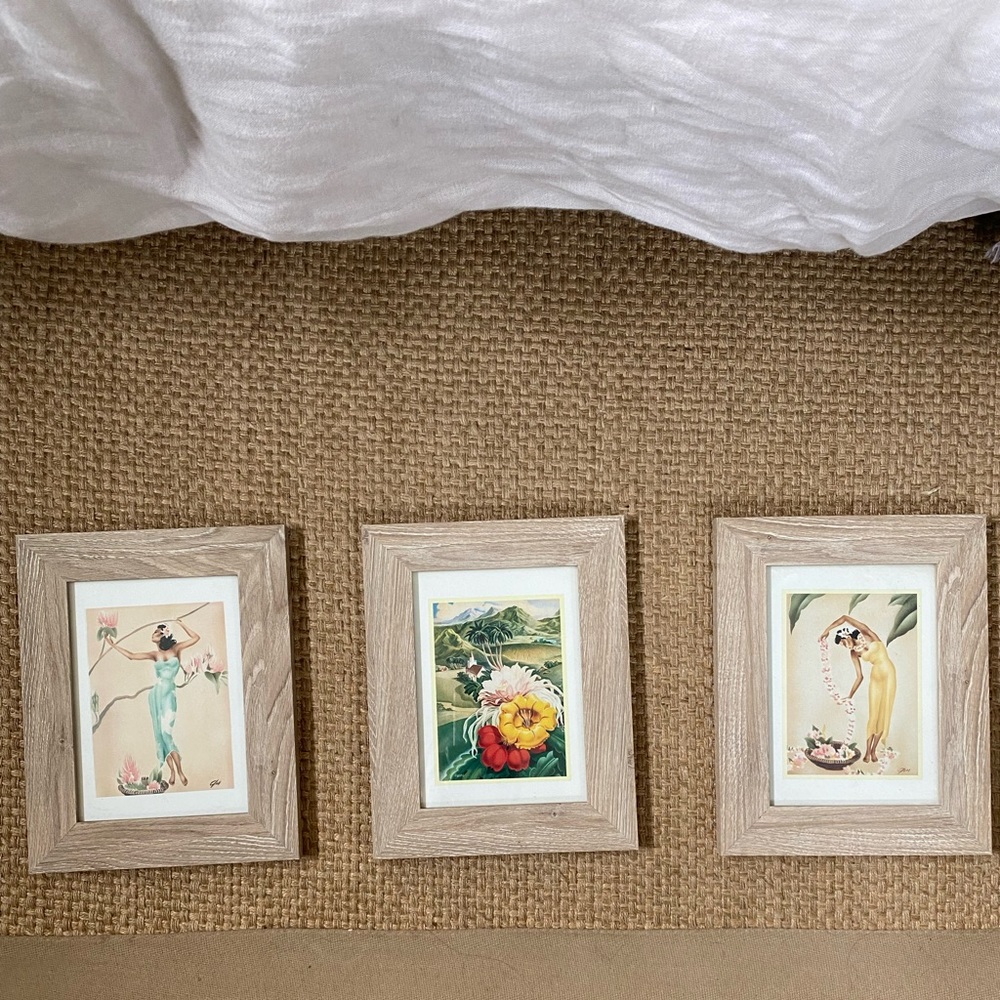 Tan Art Prints Set with Vintage Illustration Style